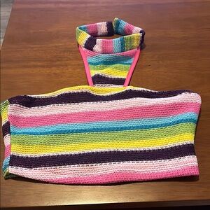 SHEIN Pink and Blue Knit Top